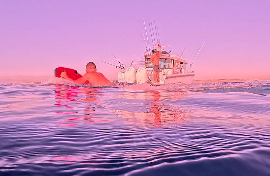 Swimming in the Sea under the blazing sun, have fun